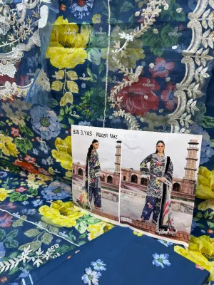 Elegant Pakistani-Inspired Unstitched Dress